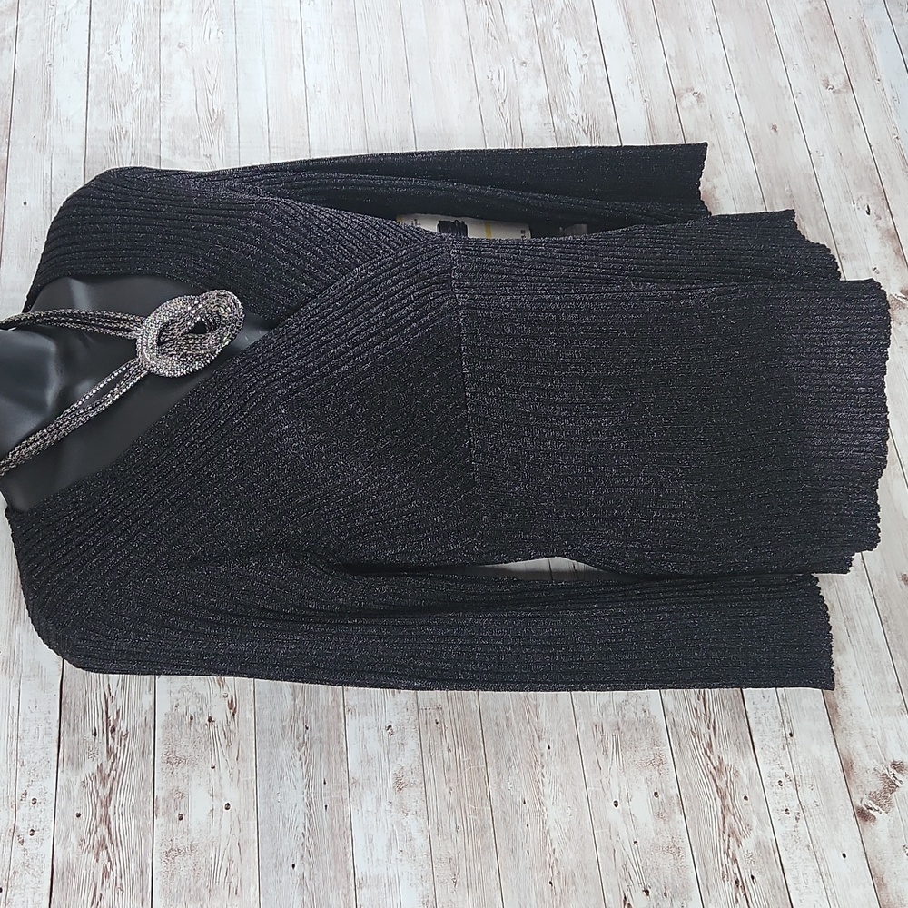 NWT, Nine West, Women's black ribbed sweater. Sz M - Picture 3 of 7